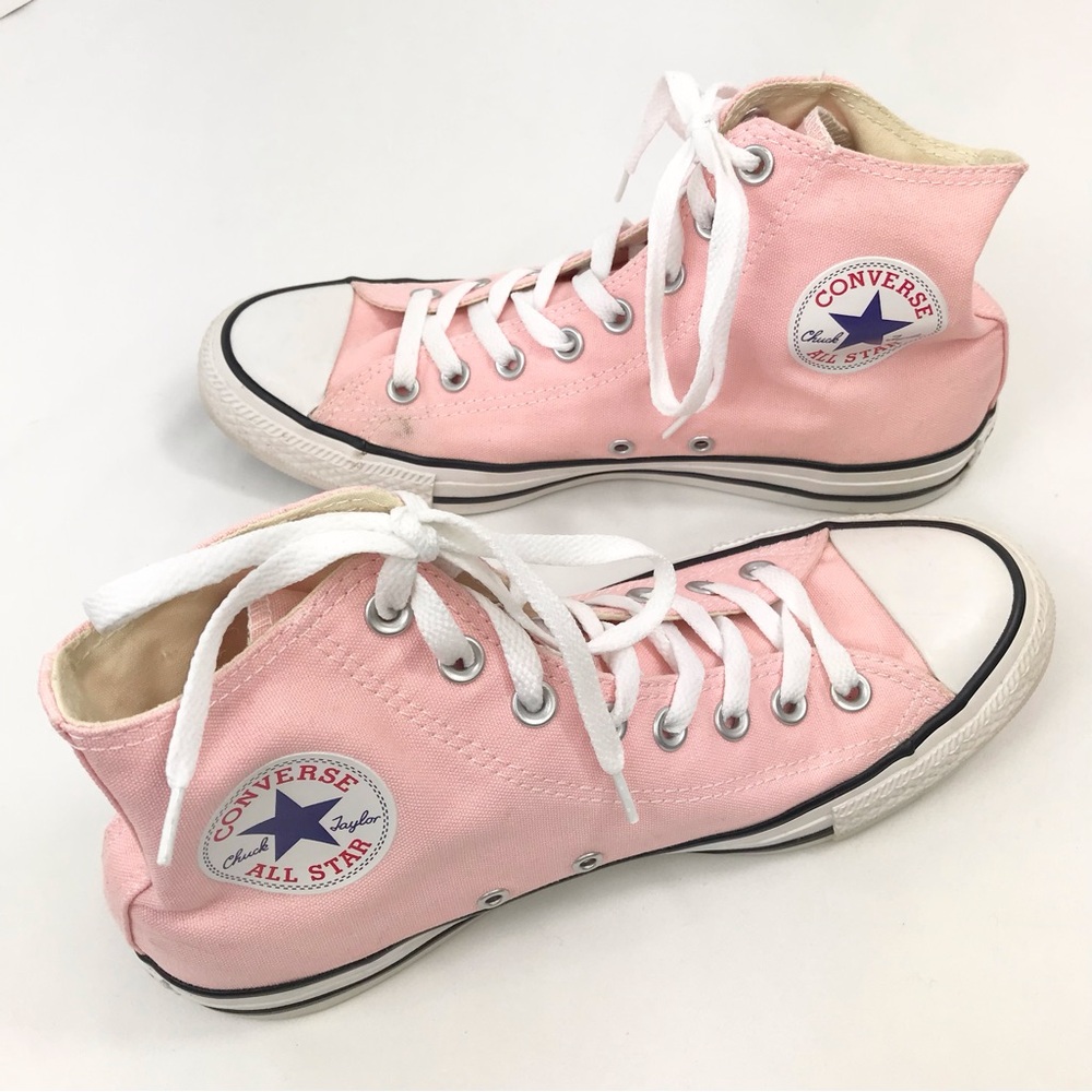 Converse All Star Chuck Taylor Pink Canvas Lace Up High Top Classic Sneakers